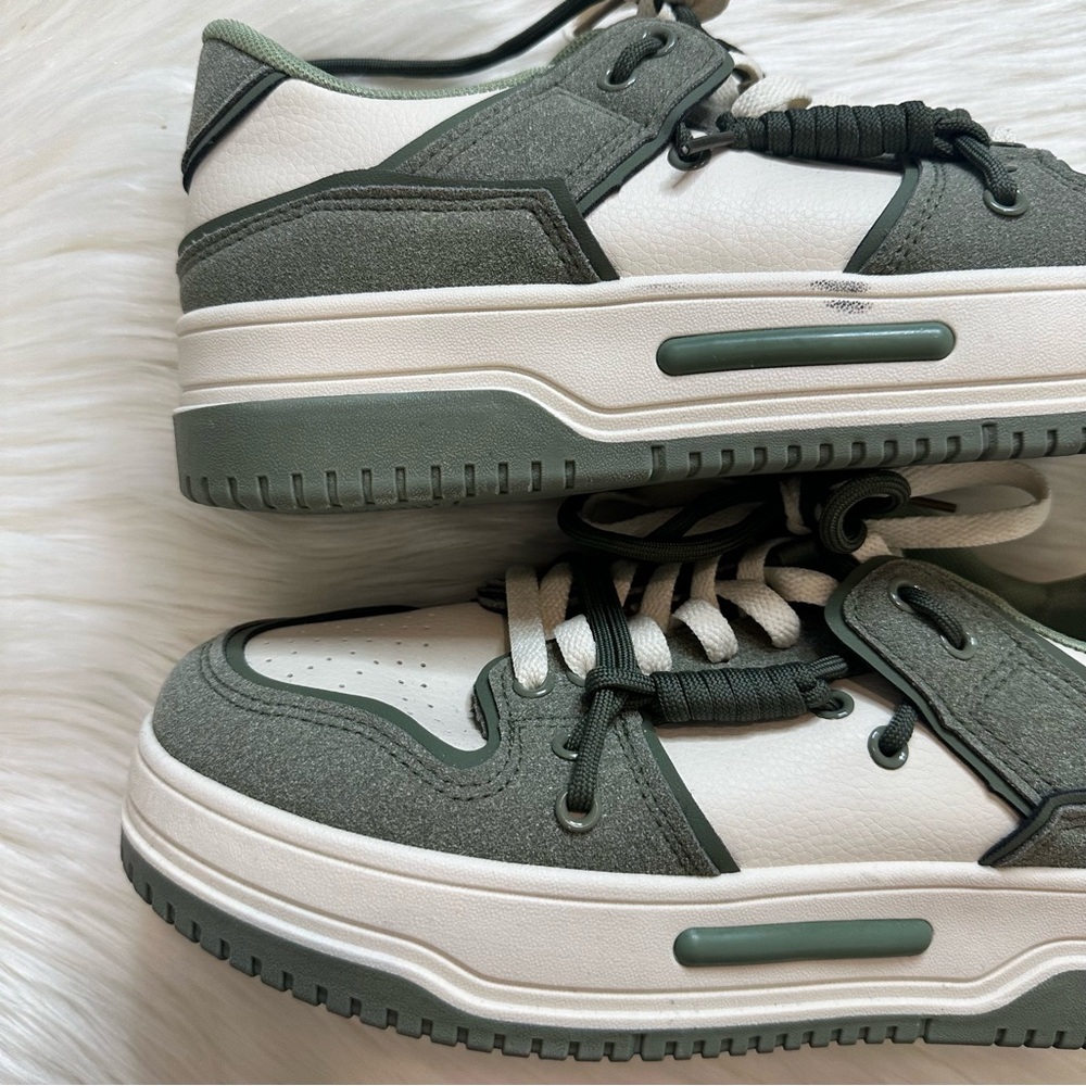 Nanamacs Belovely Green and White Platform Retro Sneakers Size 10 - Picture 12 of 16